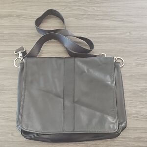 Black Leather Messenger Bag